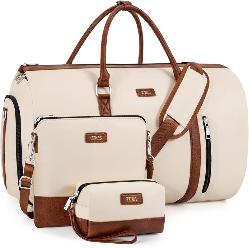 TIBES Convertible 2-in-1 Garment Bags for Travel, 50L Carry On Garment Duffle Bag With Shoe Compartment Large Weekender Bag for Women Men Hanging Suitcase Suit Travel Duffel Overnight Bags 4pcs Set - Image 1